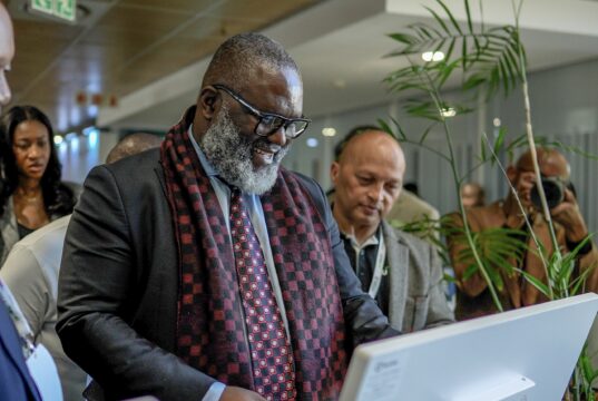 Innovation meets impact as Minister Buthelezi launches Batho Pele AI chatbot Minister Buthelezi interacts with the Batho Pele AI ChatboT